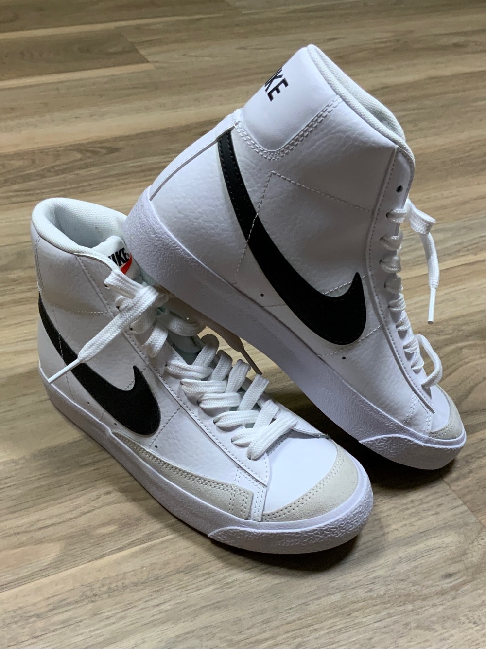 Nike White and Black High-Top Sneakers